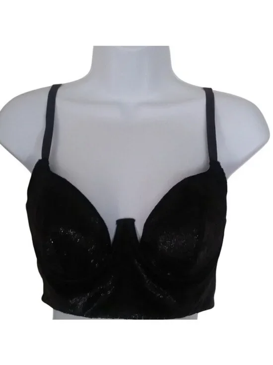 Victoria's Secret Sexy Velvet Black Shimmer Bra, 32C - Picture 3 of 5